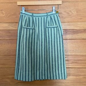 Vintage 1950s blue striped wool pencil skirt